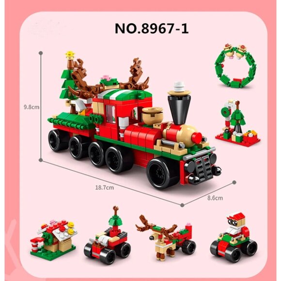 Christmas Holiday Train Building Block Set – 270 PCS Festive Brick Kit for Kids - Picture 2 of 2